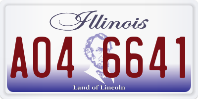 IL license plate A046641