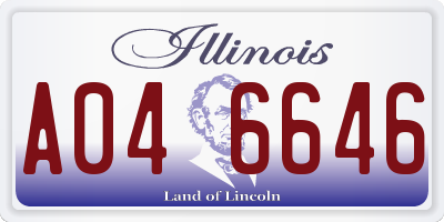 IL license plate A046646