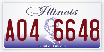 IL license plate A046648