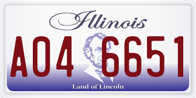 IL license plate A046651