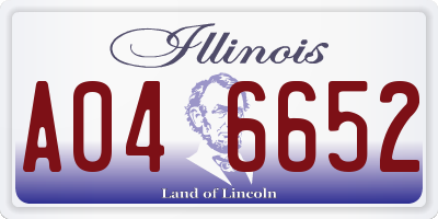 IL license plate A046652