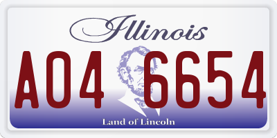 IL license plate A046654