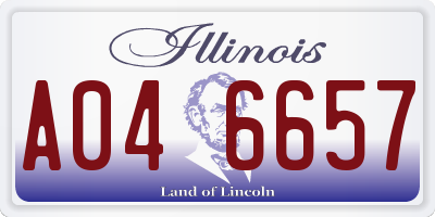 IL license plate A046657