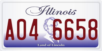 IL license plate A046658
