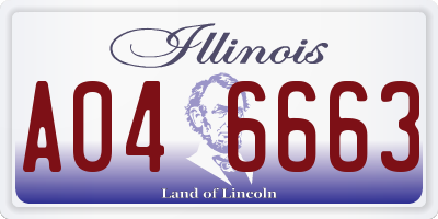 IL license plate A046663