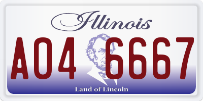 IL license plate A046667