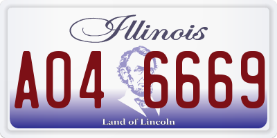 IL license plate A046669