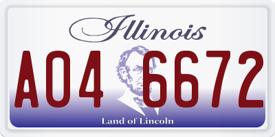 IL license plate A046672