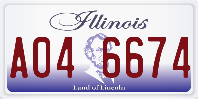IL license plate A046674