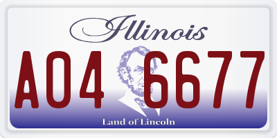 IL license plate A046677