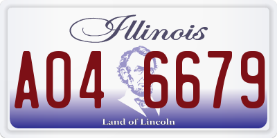 IL license plate A046679