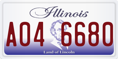 IL license plate A046680