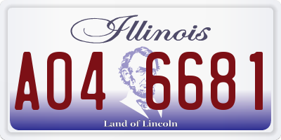 IL license plate A046681