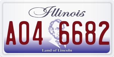 IL license plate A046682