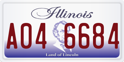 IL license plate A046684