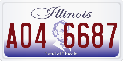 IL license plate A046687