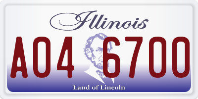IL license plate A046700