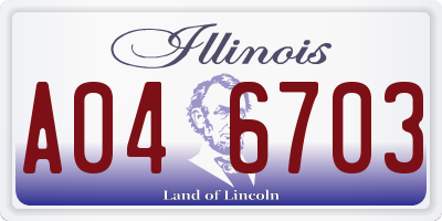 IL license plate A046703