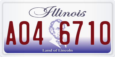 IL license plate A046710