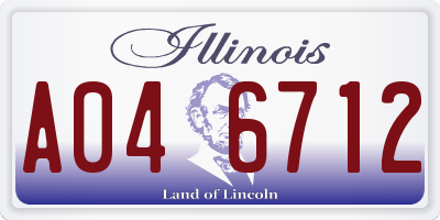 IL license plate A046712