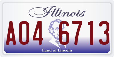 IL license plate A046713