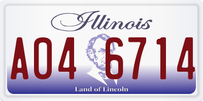 IL license plate A046714