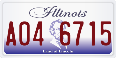 IL license plate A046715