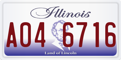 IL license plate A046716