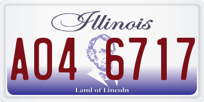 IL license plate A046717