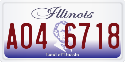 IL license plate A046718