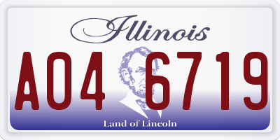 IL license plate A046719