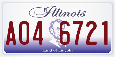 IL license plate A046721
