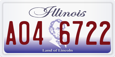 IL license plate A046722