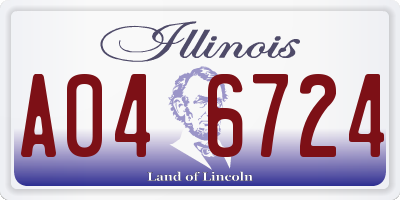 IL license plate A046724