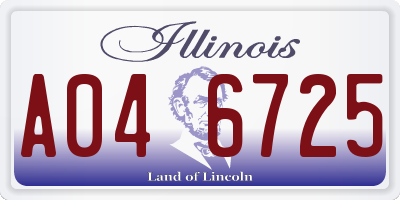 IL license plate A046725
