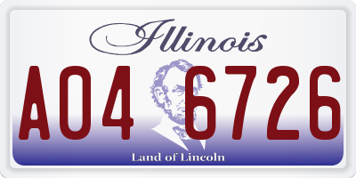 IL license plate A046726
