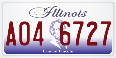 IL license plate A046727