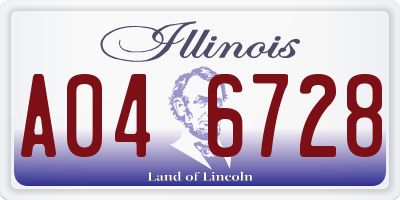 IL license plate A046728