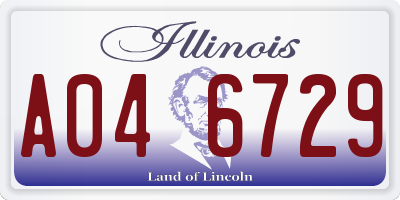 IL license plate A046729