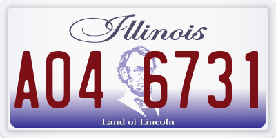 IL license plate A046731