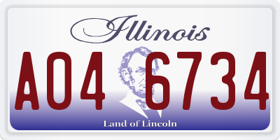 IL license plate A046734