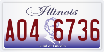IL license plate A046736
