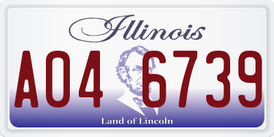 IL license plate A046739