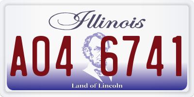 IL license plate A046741