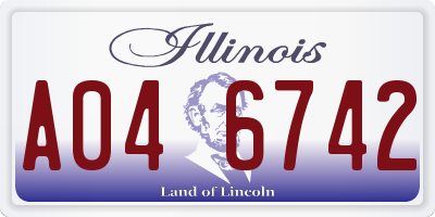 IL license plate A046742