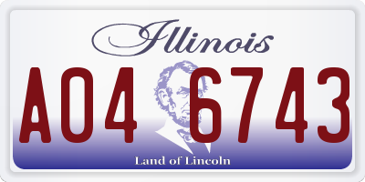 IL license plate A046743