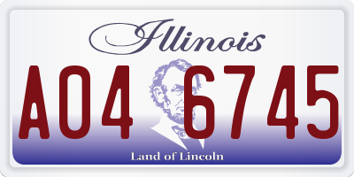 IL license plate A046745