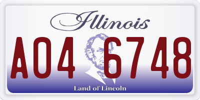 IL license plate A046748