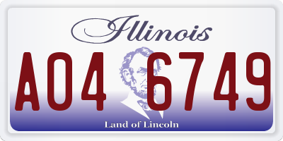 IL license plate A046749