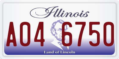 IL license plate A046750